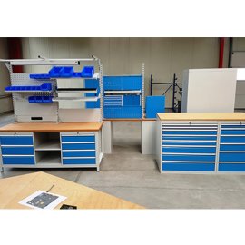 Kastenwerkbank, Tiefe 750 mm, R 18-24, Schubladenanzahl: 2 Maße in mm (BxTxH): 2000 x 750 x 859