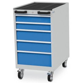 Mobiler Schubladenschrank, Tiefe 736 mm, R 18-24, Schubladenanzahl: 5 Maße in mm (BxTxH): 555 x 736 x 990