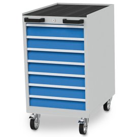 Mobiler Schubladenschrank, Tiefe 736 mm, R 18-24, Schubladenanzahl: 7 Maße in mm (BxTxH): 555 x 736 x 990