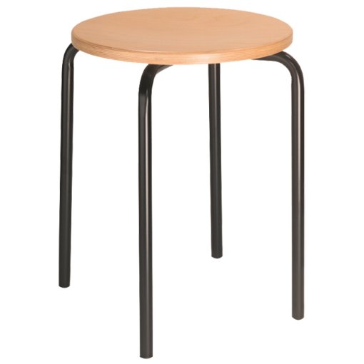 Stapelhocker, Standard, Sitzfläche: Buche, Gestell: schwarz Maße in mm (H): 500