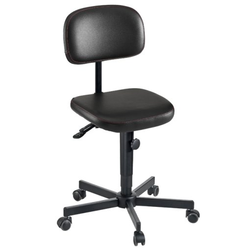 Arbeitsdrehstuhl mit Bodengleitern, Sitzhöhe 540 - 660 mm, Sitzfläche: Kunstleder schwarz