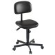 Arbeitsdrehstuhl mit Bodengleitern, Sitzhöhe 540 - 660 mm, Sitzfläche: Kunstleder schwarz