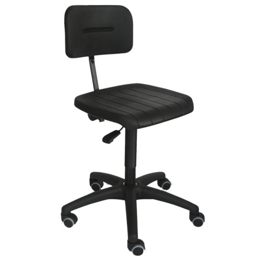 Arbeitsdrehstuhl mit Rollen, Sitzhöhe 445 - 635 mm, Sitzfläche: Buche