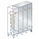 Garderobenschrank mit 150 mm hohe Füße, 4x Abteil, Abteilbreite in mm: 300, Drehriegelverschluss für Vorhängeschloss Maße in mm (BxTxH): 1190 x 500 x 1850