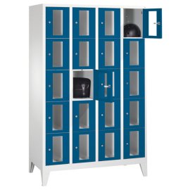 Fächerschrank mit 150 mm hohe Füßen, 3 x 3 Abteile, Abteilbreite in mm: 400 Maße in mm (BxTxH): 1200 x 500 x 1850