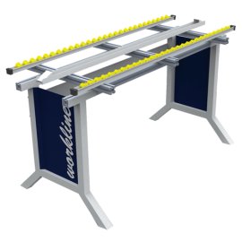 workline Grundgestell mit Röllchenbahn, Tiefe 600, Klemmfeststellung Maße in mm (BxT): 1000 x 600