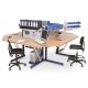 Arbeitsplatte workraster Tiefe 494, Eck-Platte, MDF-Platte mit 0,7 mm HPL-Belag, 4-seitig ABS-Umleimer