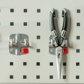 workraster-Mobil Doppelseitig, 1x Multi-Rolladenschrank, 2x Lochwand, 2x Fachböden Maße in mm (BxTxH): 1000 x 960 x 2198