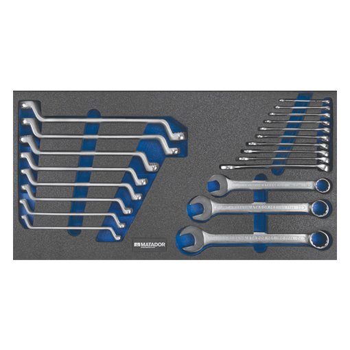 Werkzeugeinsatz, Schraubenschlüssel-Satz 21 tlg. Maße in mm (BxTxH): 565 x 300 x 25