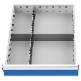Metalleinteilung Set 3-teilig, R 18-24, Schubladennutzmaß 450 x 600 mm, Blendenhöhen 150 / 175 mm Maße in mm (BxTxH): 450 x 600 x 150