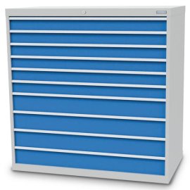 Schubladenschrank, Tiefe 736 mm, R 48-24, Schubladenanzahl: 10 Maße in mm (BxTxH): 1305 x 736 x 1319