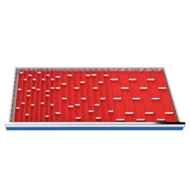 Muldenplatten Set 91-teilig, R 48-24, Schubladennutzmaß 1200 x 600 mm, Blendenhöhe 75 mm, Maße in mm (BxTxH): 1200 x 600 x 30