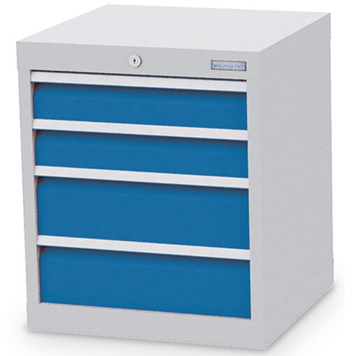 Schubladenschrank, Tiefe 500 mm, R 18-16, Schubladenanzahl: 4 Maße in mm (BxTxH): 530 x 500 x 619