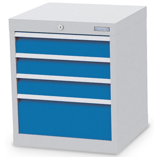 Schubladenschrank, Tiefe 500 mm, R 18-16, Schubladenanzahl: 4 Maße in mm (BxTxH): 530 x 500 x 619