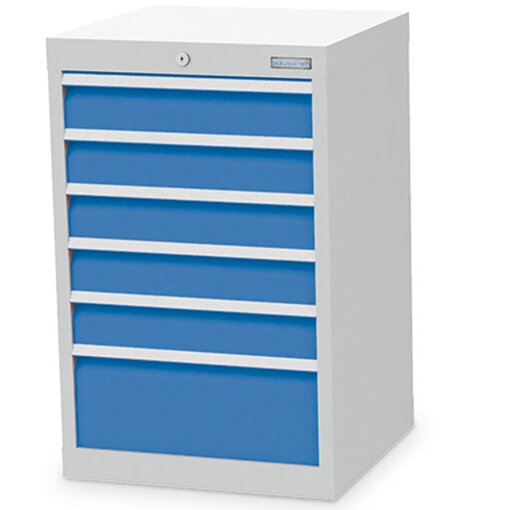 Schubladenschrank, Tiefe 500 mm, R 18-16, Schubladenanzahl: 6 Maße in mm (BxTxH): 530 x 500 x 819