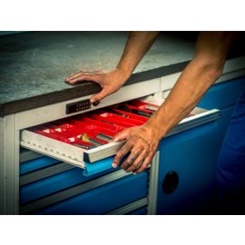 Distanzleisten für Muldenplatten pro Schublade, Schubladennutzmaß 900 x 600 mm