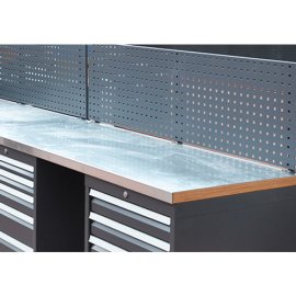 Arbeitsplatte Tiefe 900, Buche Multiplex mit Edelstahlabdeckung Maße in mm (BxTxH): 1000 x 900 x 40