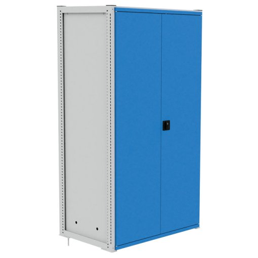 Modul 3 | 1000, 2x Tragrahmen, 1x Rückwand, 2x Zwischenwand, 1x Flügeltüren - Einbausatz, 2x Uni-Fachboden, 4x Fachboden Maße in mm (BxTxH): 1049 x 733 x 2030