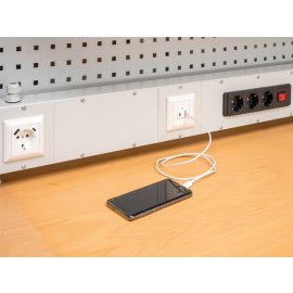 Abdeckblech inkl. Schukostecker, USB A und USB C Anschluss Maße in mm (BxH): 125 x 125