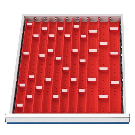 Schubladeneinteilung R 18-24 mit Muldenplatten für Front 50/75 mm Maße in mm (BxT): 450 x 600