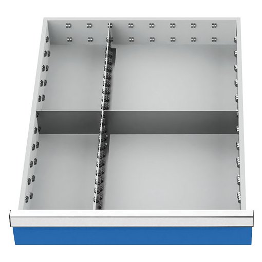 Schubladeneinteilung R 18-24 mit Metalleinteilung für Front 150 mm Maße in mm (BxT): 450 x 600