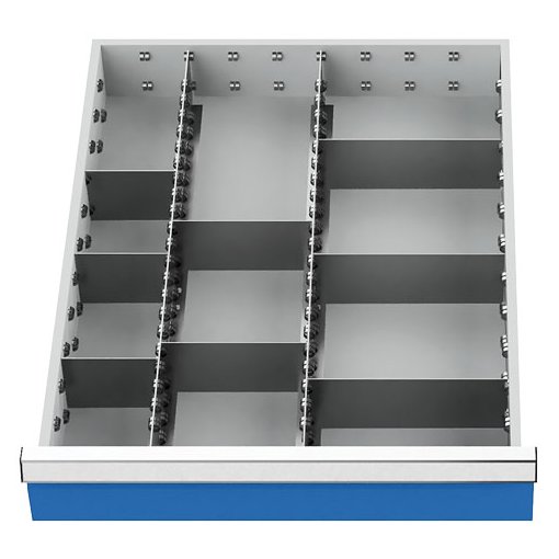 Schubladeneinteilung R 18-24 mit Metalleinteilung für Front 150 mm Maße in mm (BxT): 450 x 600