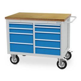 Mobile Kastenwerkbank Tiefe 736, R 18-24, 9 x Schublade Maße in mm (BxTxH): 1250 x 750 x 995