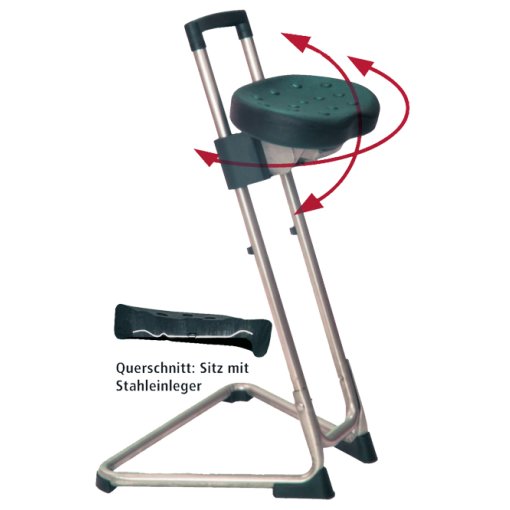 Stehhilfe Komfortsitz, PU-Schaum, vertikal verstellbar 16°