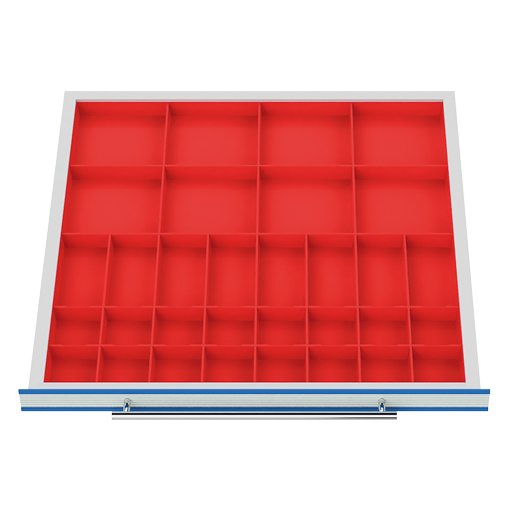 Schubladeneinteilung R 24-24 mit Kleinteilekästen, Front 500 mm für TSM-Schrank
