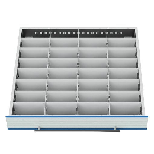 Schubladeneinteilung R 24-24 mit Metalleinteilung, Front 100 mm für TSM-Schrank