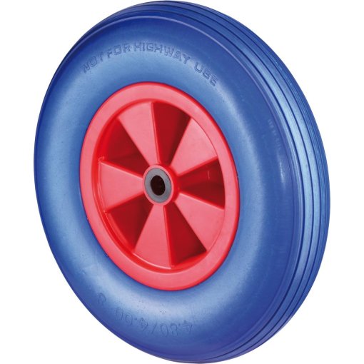 Rad pannensicher D16.400 400mm,Poly blau,Radk. Kst.rot,RL,Rillenprofil