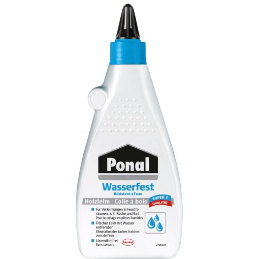Ponal Wasserfest Super 3 Holzleim 550g Flasche Weißleim Henkel