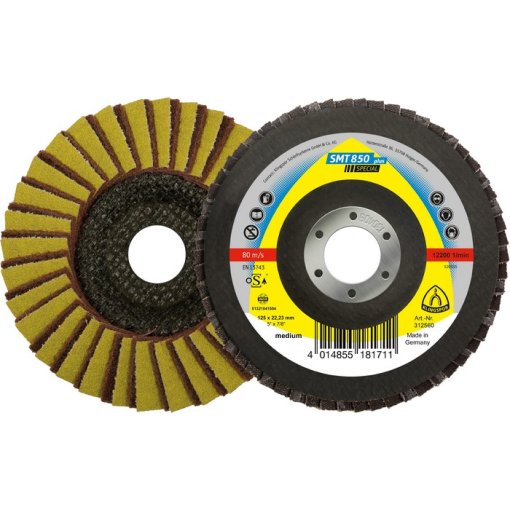 Schleifmopteller SMT 850 plus Special, gewölbt Klingspor 125 mm Korn 80 Medium