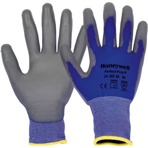 1 Paar Strickhandschuh mit PU-Beschichtung Perfect Poly Skin 2400260 Honeywell Gr.7