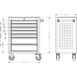 Werkstattwagen 723 x 481 x 998 mm FORUM