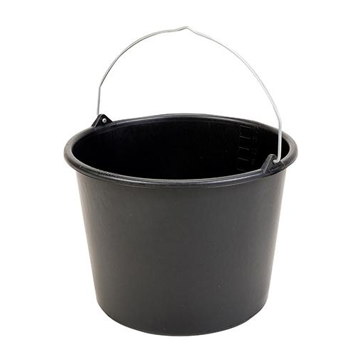 Baueimer schwarz Knopfbügel, L-Skala 12 l