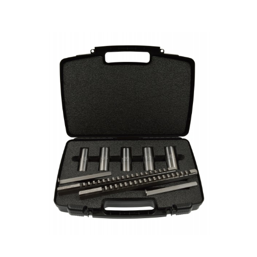 Keilnuten-Räumnadel-Satz 10-teilig (3 Räumnadeln 10,12,14mm - 7 Führungsbuchsen 32-50mm)