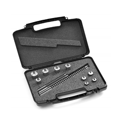 Keilnuten-Räumnadel-Satz 13-teilig (4 Räumnadeln 4,5,6,8mm - 9 Führungsbuchsen 12-25mm)