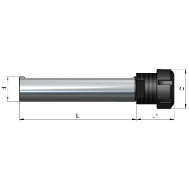 Spannfutter mit Zylinderschaft durchbohrt ER 25