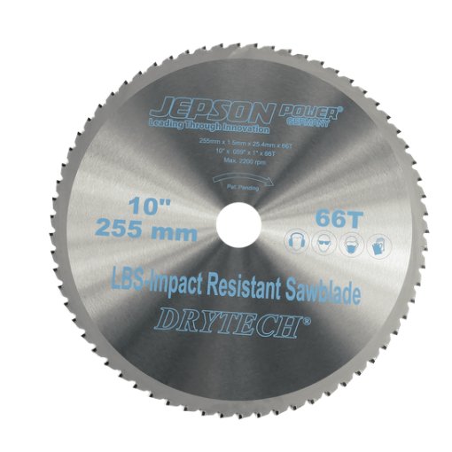 HM-Sägeblatt Drytech® LBS schockresistent Ø 255 mm / 66Z für Stahl (dünnwandig) Jepson