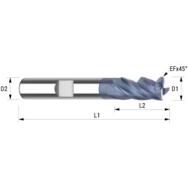 VHM-Schaftfräser HPC INOX 2xD VAROCON HB 12 mm