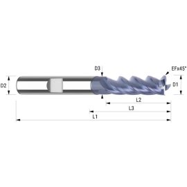 VHM-Schaftfräser HPC INOX 3xD VAROCON