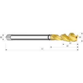 HSS-E-Maschinengewindebohrer Grundloch TIN Drallwinkel 40°