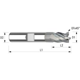 VHM-Schaftfräser HPC Fightmax 1xD VAROCON PLUS HB 4 mm