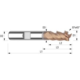 VHM-Schaftfräser HPC Fightmax INOX Z3 DUOCON