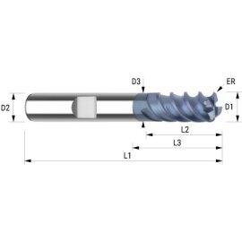 VHM-Torusfräser HPC Hardmax HB 20 x 104 mm Eckenradius 0,5 mm