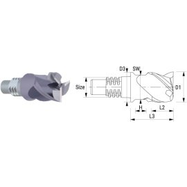 VHM-Schaftfräser INOSCREW 3 Zähne TIALN SAV