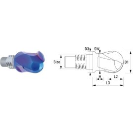 VHM-Vollradiusfräser INOSCREW naco blue SAV