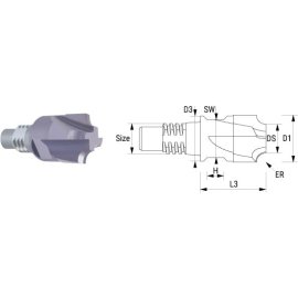 VHM-Viertelkreisfräser INOSCREW TIALN SAV