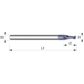 VHM-Mini-Vollradiusfräser HSC HA TIALN 0,6 mm